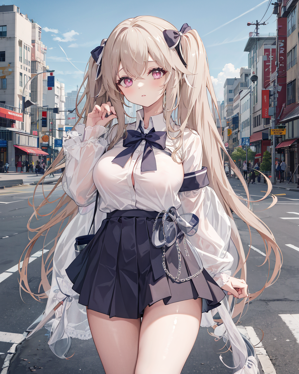 55180-1980676911-anchoragess, 1girl, large breasts, ,school uniform, standing,outdoors,cityscape, shirt.png